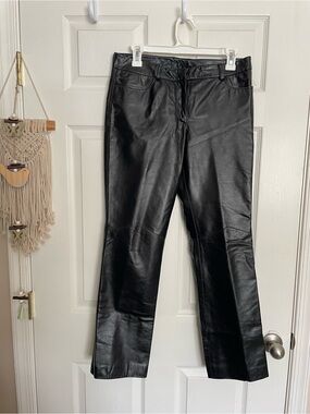 Vintage Express Women’s 5/6 Genuine Leather High Waisted Pants